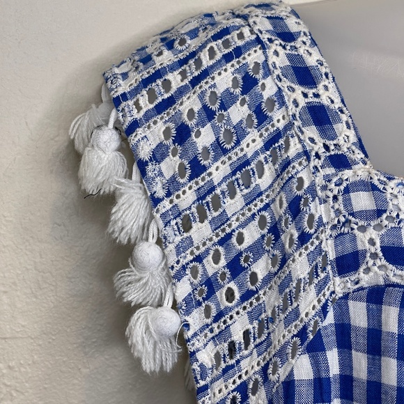 J. McLaughlin | Kris Gingham Linen Lightweight Boho Midi Shift Dress - Picture 6 of 14